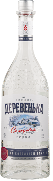 Изображение Водка 40% спирт альфа Деревенька зимняя Саранский ЛВЗ с/б, 0,5 л