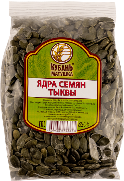 Изображение Семечки тыквы Кубань матушка очищенные Югоптторг-23 м/у, 300 г