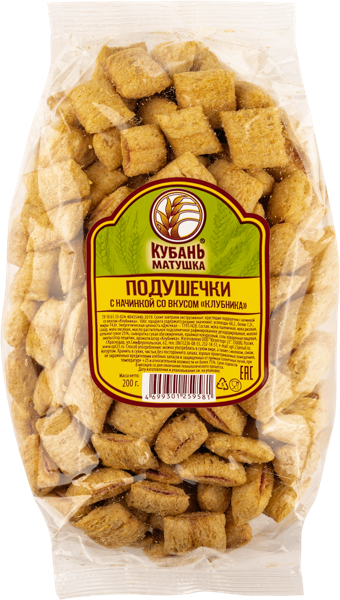 Изображение Готовый завтрак Кубань матушка подушечки с клубникой Югоптторг-23 м/у, 200 г