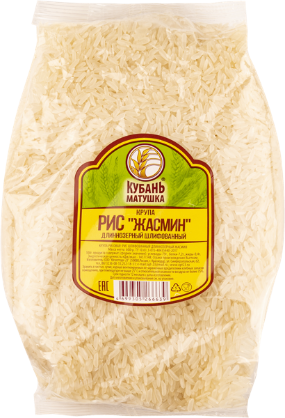 Изображение Рис длиннозерный Кубань матушка Жасмин шлифованный Югоптторг-23 м/у, 600 г