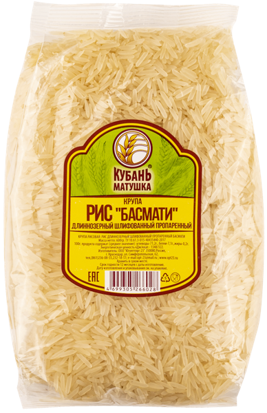 Изображение Рис длиннозерный Кубань матушка басмати пропаренный Югоптторг-23 м/у, 600 г