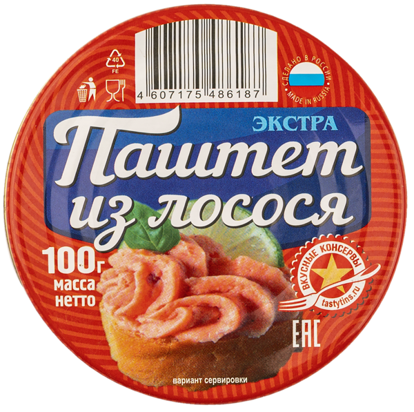 Изображение Паштет Вкусные консервы из лосося Морские традиции ж/б, 100 г