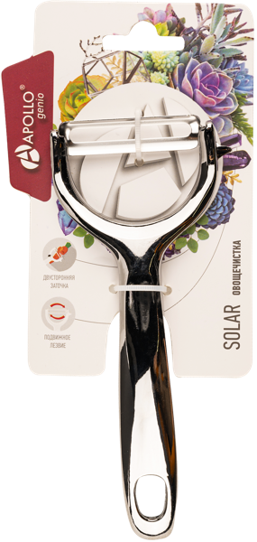 Изображение Овощечистка 19см Аполло Дженио солар нерж сталь Аполло к/у, 1 шт