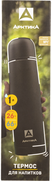 Изображение Термос 1л стальной Арктика черный песок ТД Арктика к/у, 1 шт