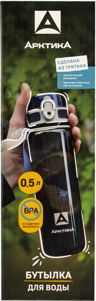 Изображение Бутылка 500мл для воды Арктика синяя с ситечком ТД Арктика к/у, 1 шт
