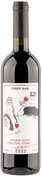 Изображение Вино красное сухое стиль №3 Каберне Фран Красностоп ЗГУ трезвая голова Собер Баш с/б, 0,75 л