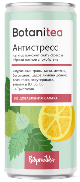 Изображение Напиток газ Ботанити антистресс Биопрактика ж/б, 0,33 л
