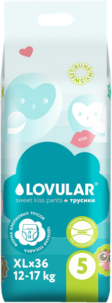 Изображение Трусики XL 12-17 кг Ловулар свит кисс Ловулар ЛТД м/у, 36 шт