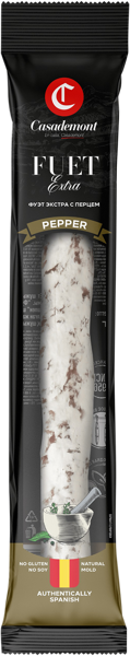 Изображение Колбаса сыровяленая Касадемонт Фуэт с перцем Пит-продукт в/у, 110 г