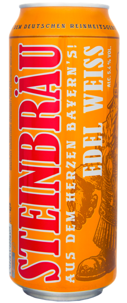 Изображение Пиво светлое Лагер 5,4% н/ф Штайнброй Эдель Вейс Бройголд ГМБХ ж/б, 0,5 