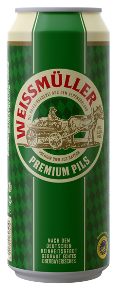 Изображение Пиво светлое Лагер 5,0% Вейсмюллер премиум пилс Вейсмюллер ж/б, 0,5 л