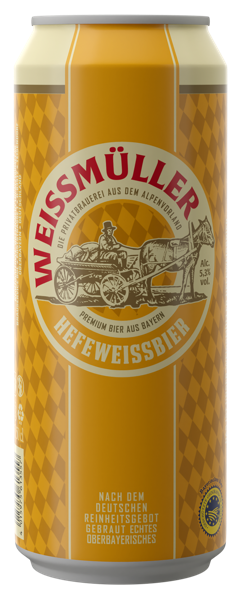 Изображение Пиво светлое Лагер 5,3% н/ф Вейсмюллер хефе вайсбир Вейсмюллер ж/б, 0,5 л