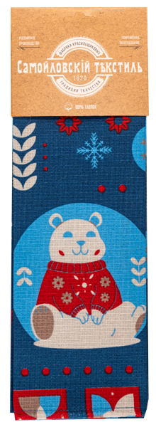 Изображение Полотенце 40*70см для кухни Самойловский текстиль мишки синее Нордтекс , 1 шт