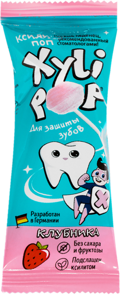 Изображение Леденец на палочке Мирадент ксилипоп клубника Хагер Веркен м/у, 1 шт