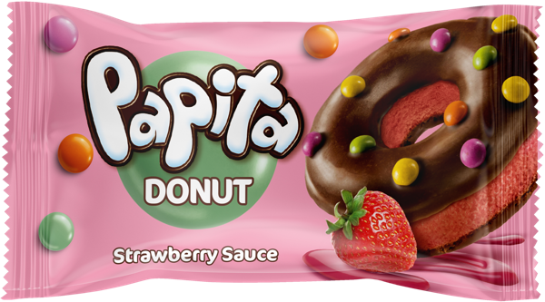 Изображение Кекс с какао глазурью Папита донат клубника драже Шолен м/у, 40 г