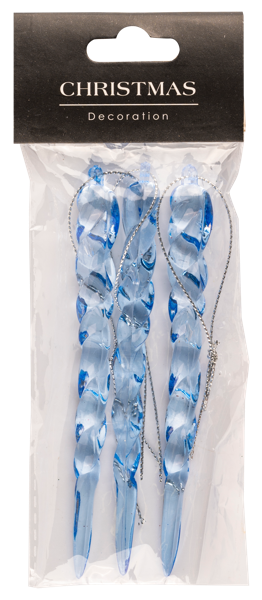 Изображение Подвеска 12см Купман сосулька голубая Купман Интернэшнл м/у, 3 шт