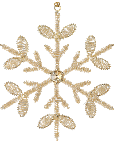 Изображение Подвеска 15см металл Купман снежинка золотая с камнем Купман Интернэшнл , 1 шт