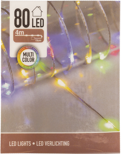 Изображение Электрогирлянда 4м на батарейках Купман 80 цветных ЛЕД ламп Купман Интернэшнл п/у, 1 шт