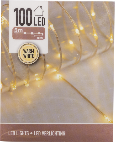 Изображение Электрогирлянда 5м на батарейках Купман 100 теплых ЛЕД ламп Купман Интернэшнл п/у, 1 шт