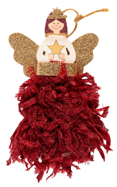 Изображение Подвеска 14см дерево Купман ангел со звездой Купман Интернэшнл , 1 шт