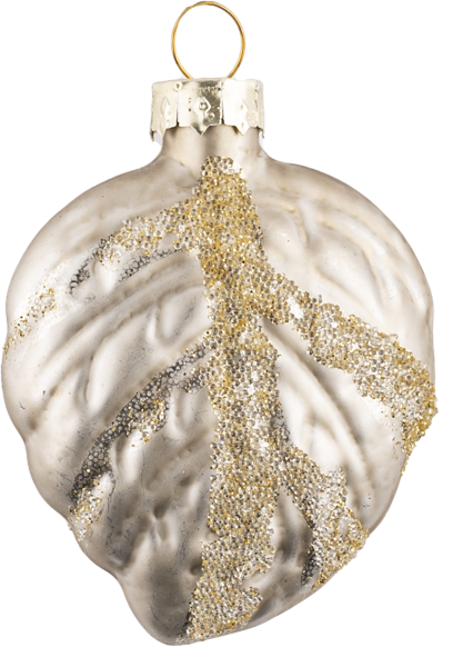 Изображение Подвеска 6см стекло Купман лист с блестками Купман Интернэшнл , 1 шт