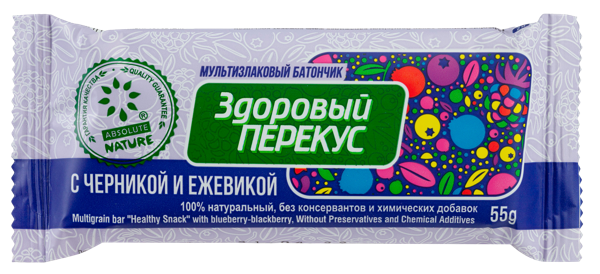 Изображение Батончик злаковый Абсолют Нэйче черника ежевика Диво Хлеб КФ м/у, 55 г