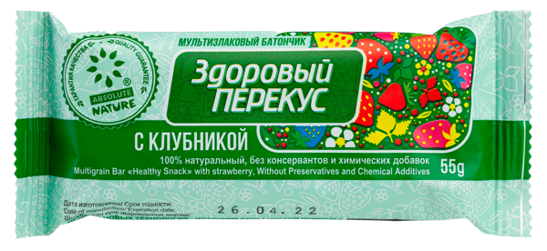 Изображение Батончик злаковый Абсолют Нэйче клубника Диво Хлеб КФ м/у, 55 г
