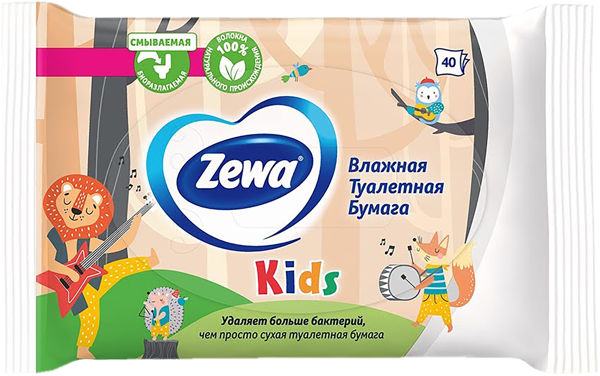 Изображение Туалетная бумага влажная Зева детская ЭвоКом м/у, 40 шт