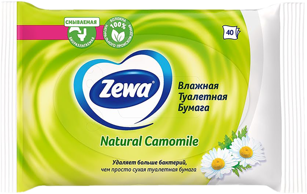 Изображение Туалетная бумага влажная Зева ромашка ЭвоКом м/у, 40 шт