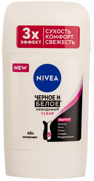 Изображение Антиперспирант стик женский Нивея черное и белое Байерсдорф ООО п/у, 50 мл