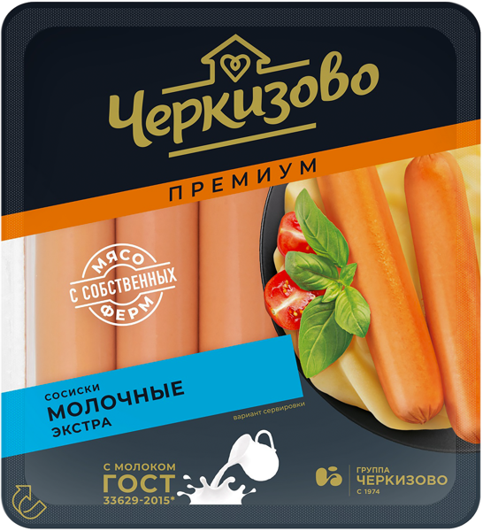 Изображение Сосиски Черкизово Премиум Молочные экстра ЧМПЗ ОАО в/у, 400 г