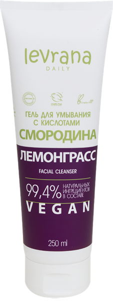 Изображение Гель очищение для лица Леврана БИО смородина и лемонграсс Леврана ООО п/у, 250 мл