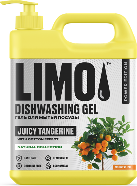 Изображение Средство для мытья посуды Лимо хлопок и мандарин Гуанчжоу Лисан п/у, 1,5 л