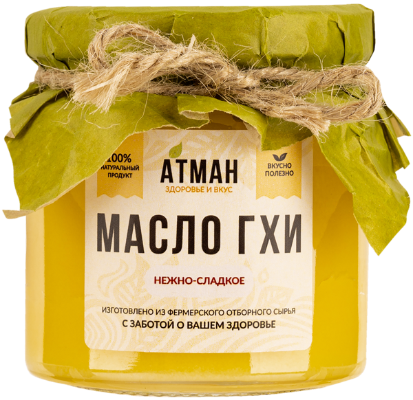 Изображение Масло топленое сливочное Атман ГХИ нежно-сладкое Шкляр Д.А. ИП с/б, 150 г