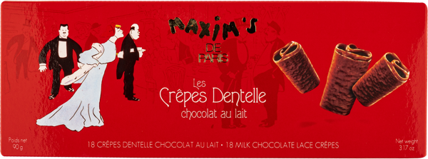 Изображение Крепы в молочном шоколаде Максим`с кружевные блинчики Продви дё престиж кор, 90 г