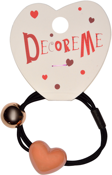 Изображение Резинка для волос Декорми бусинка и сердце Альт к/у, 1 шт