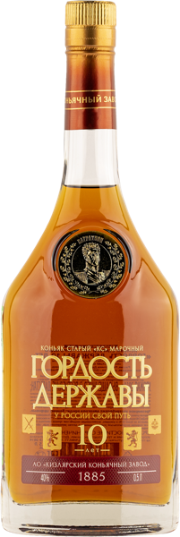 Изображение Коньяк 10 лет 40% Гордость Державы кс Кизлярский КЗ с/б, 0,5 л