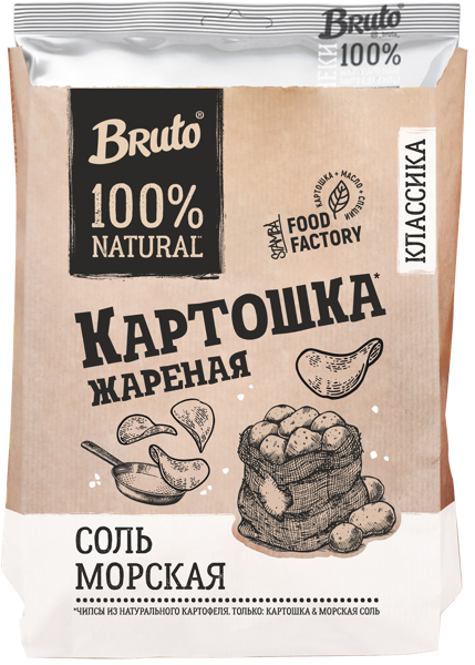 Изображение Чипсы картофельные Бруто морская соль Стамба м/у, 120 г