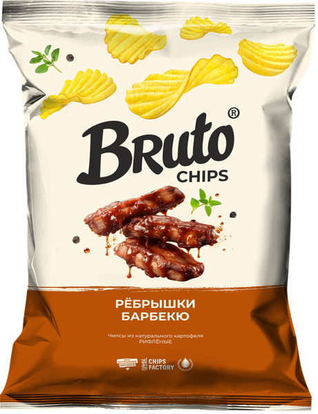 Изображение Чипсы картофельные Бруто ребрышки барбекю Стамба м/у, 120 г