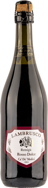 Изображение Вино игристое красное п/сл Ремиджио ламбруско Ка Де Медичи с/б, 0,75 л