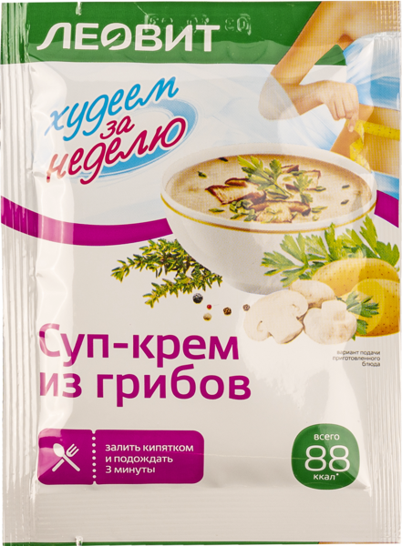 Изображение Суп крем грибной Худеем за неделю Леовит нутрио м/у, 20 г