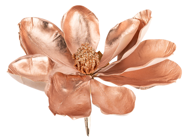 Изображение Цветок 22см на зажиме Купман магнолия розовая Купман Интернэшнл , 1 шт