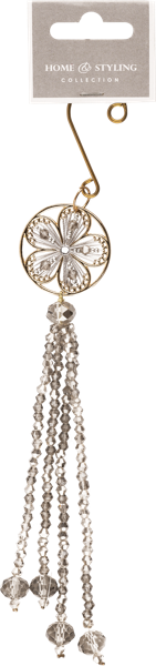 Изображение Подвеска 23см металл Купман серая с бусинами на крючк Купман Интернэшнл , 1 шт