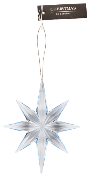 Изображение Подвеска 13см пластик Купман снежинка светло-голубая Купман Интернэшнл , 1 шт