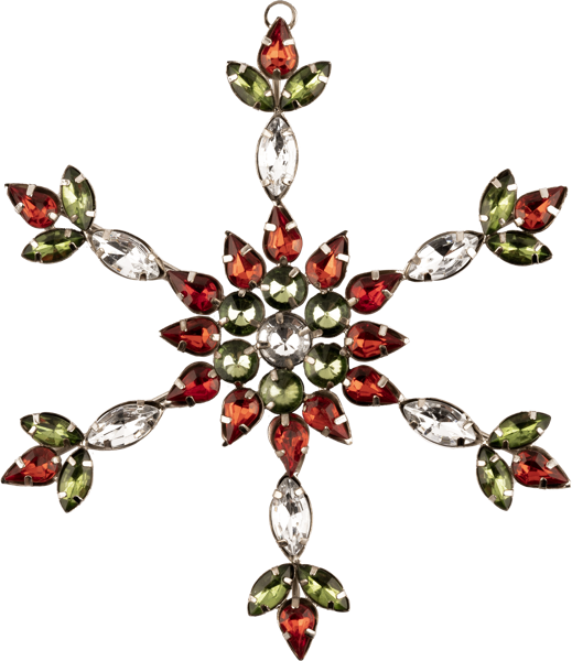 Изображение Подвеска 15см металл Купман снежинка с цветными камня Купман Интернэшнл , 1 шт