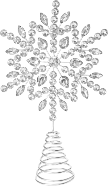 Изображение Верхушка 26см пластик Купман снежинка серебристая Купман Интернэшнл , 1 шт