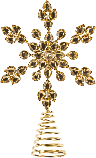Изображение Верхушка 26см металл Купман снежинка золотая Купман Интернэшнл , 1 шт