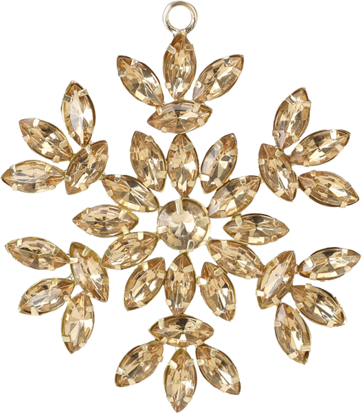 Изображение Подвеска 10см металл Купман снежинка с камнями золото Купман Интернэшнл , 1 шт