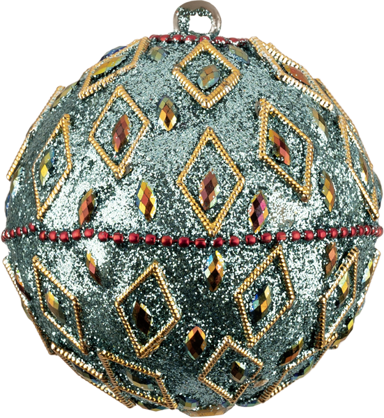 Изображение Шар 7см пластик Купман цветной с золотыми бусина Купман Интернэшнл , 1 шт