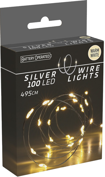 Изображение Электрогирлянда 4,95м на батарейках Купман нить 100 теплых лед ламп Купман Интернэшнл , 1 шт